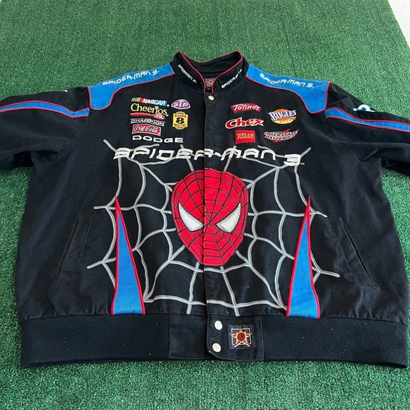 VTG JH Design Spider-Man 3 Movie Promo Nascar Racing Jacket Mens 3XL Black Y2K - Picture 5 of 15